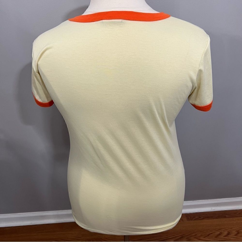 Lularoe "Lipstick, Juke Box, Good Tunes" Cream/Orange T-shirt -- L - Picture 8 of 13